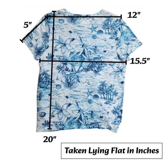 Abercrombie Girls Hawaiian Side Tie Shirt Blue White Short Sleeve Size 11/12 (M) - Picture 7 of 8